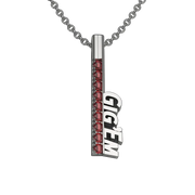 Gig'Em sterling silver pendant with maroon garnets